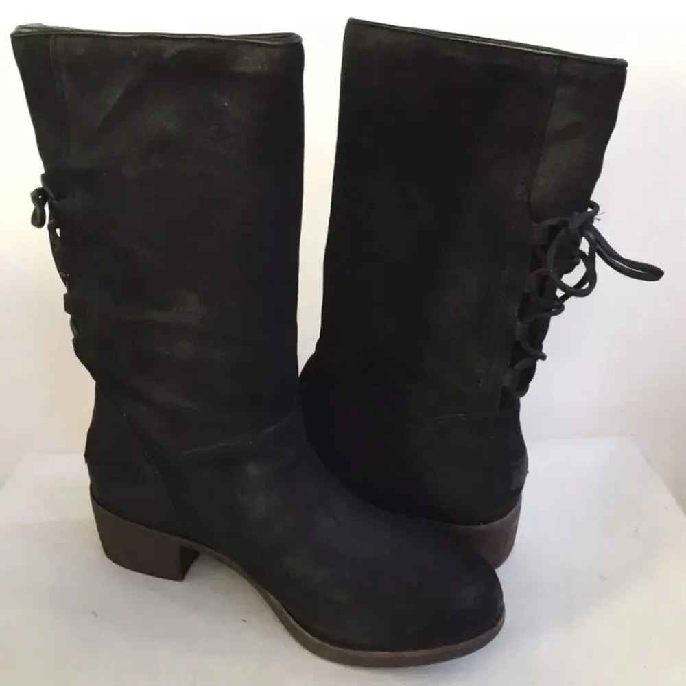 UGG CARY BLACK CORSET WITH BOW AT THE BACK BOOT US 8 / EU 39 / UK 6.5